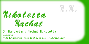 nikoletta machat business card